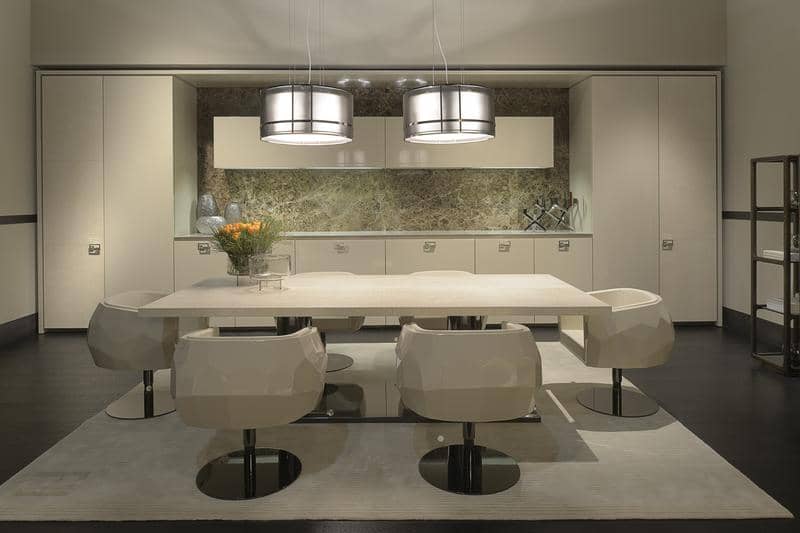 FF Bernini dining table_Cristal chairs_Villa Ada kitchen